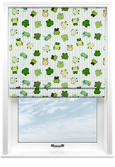 Wee Blue Bell Little Frogs, Pond - Twist&Fit Roman Blind